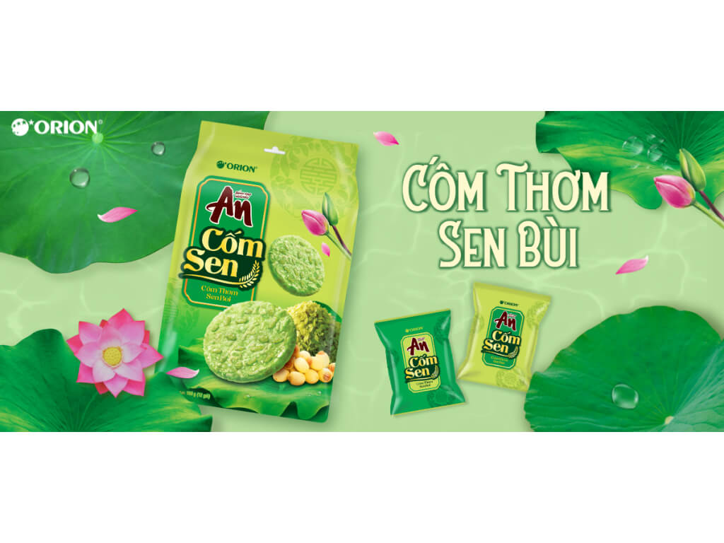 BÁNH GẠO NƯỚNG AN ORION CỐM SEN GÓI 168GR - 21033