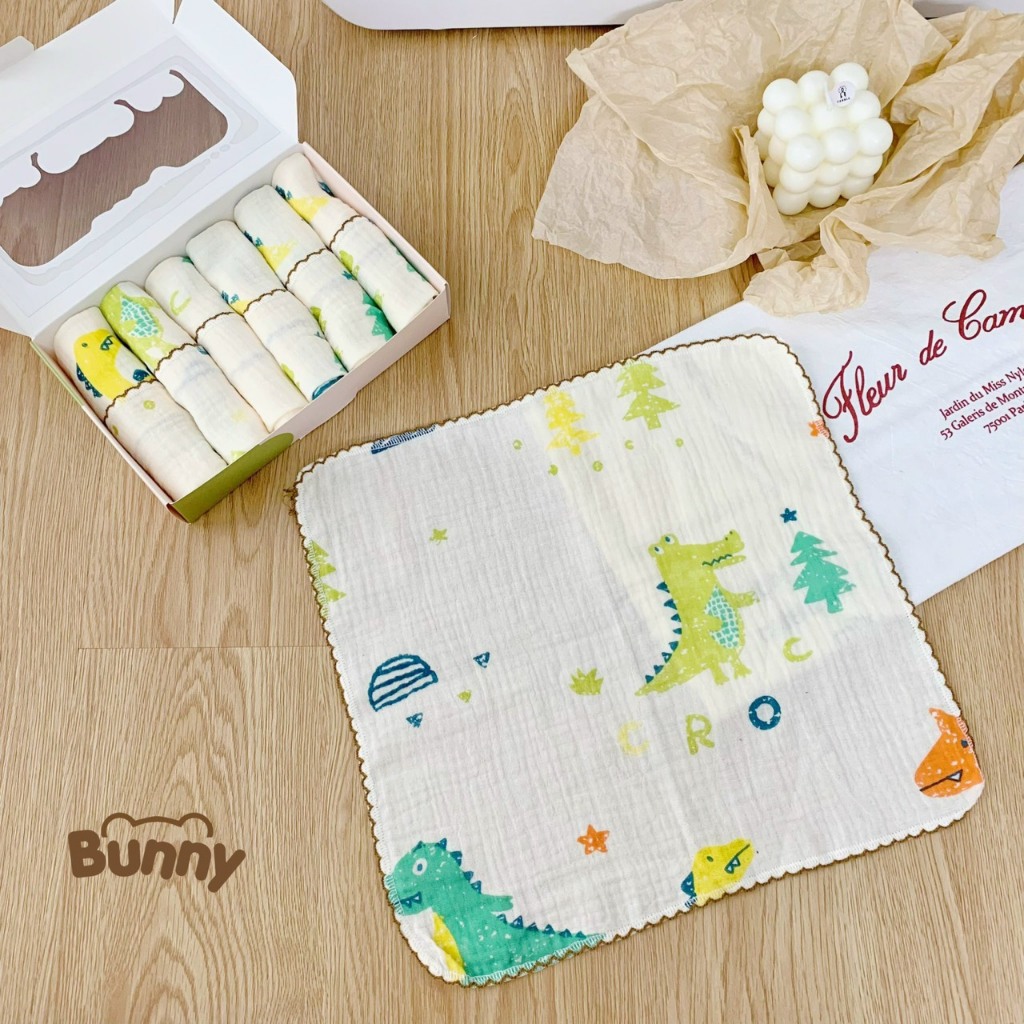 Set 5 Khăn Sữa Sợi Tre Muslin Bunny Cho Bé