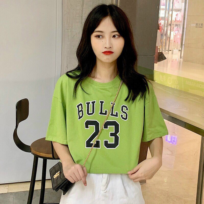 Áo thun crotop form rộng in chữ bulls 23 kiểu hàn quốc ttt0037