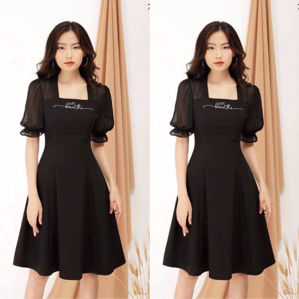 [HCM]ĐẦM XÒE DỰ TIỆC THÊU CHỮ FORM DÀI DỄ THƯƠNG
