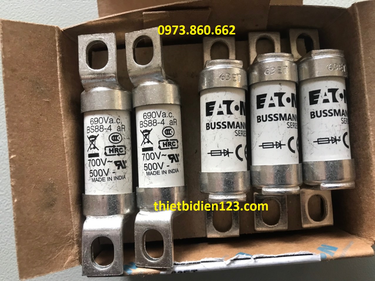 Cầu chì BUSSMANN 35ET/ 63ET/ 100FEa 63A 690V BS88:4