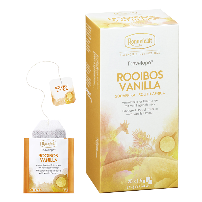 Trà Túi Lọc Trà Ronnefeldt tea - Teavelope Rooibos Vanilla 1 hộp / 25 Sachets