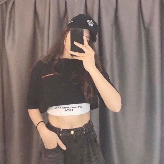 Ngoc Luxury Áo Thun Croptop GROUNDBREAKING 1974 (Set 2 áo CROPTOP & BRA)..!!!....