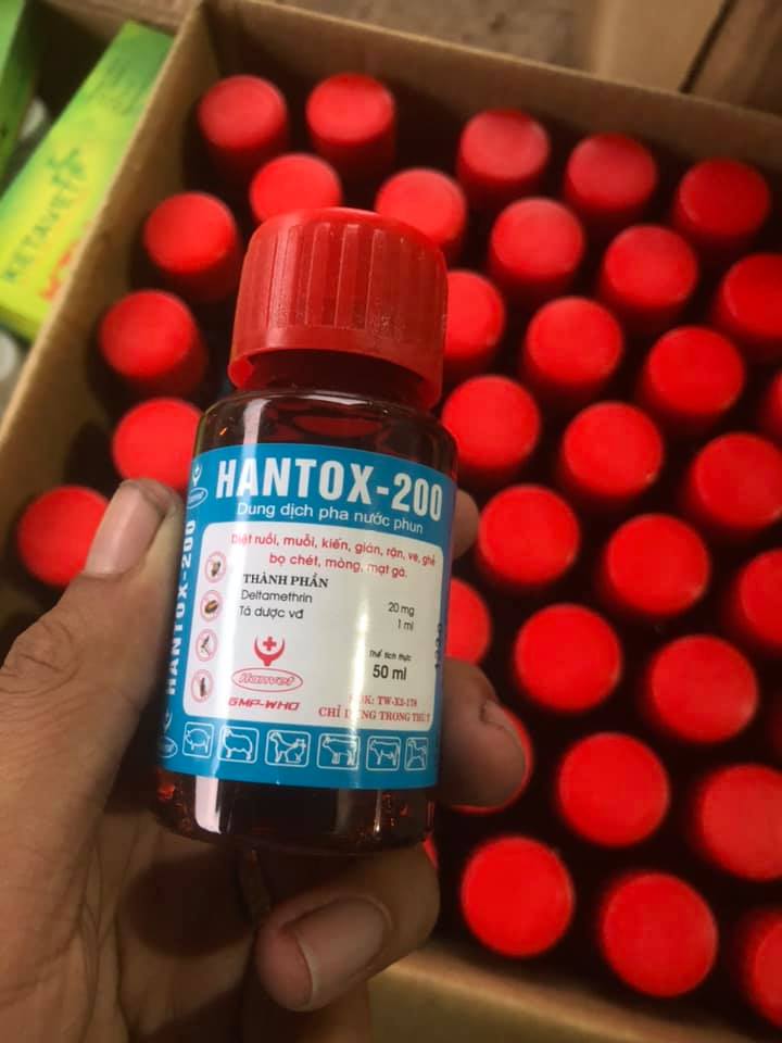 Combo 2 lọ thuốc xit mạc, ve hantox 200 cho gà đá
