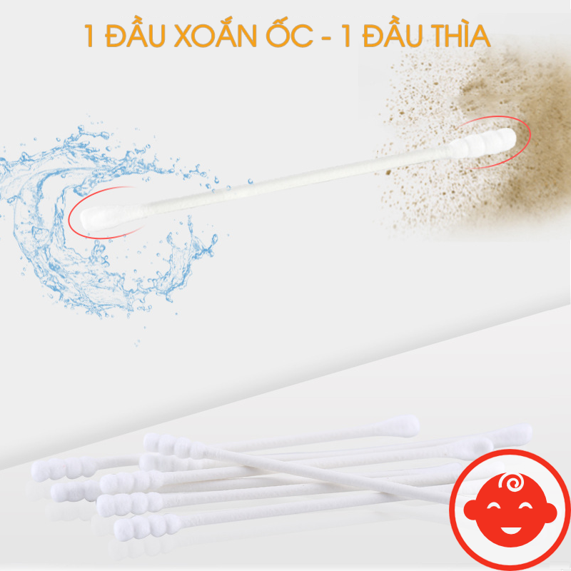Tăm Bông Cho Bé Sơ Sinh MISUTA (Hộp 200 Que)
