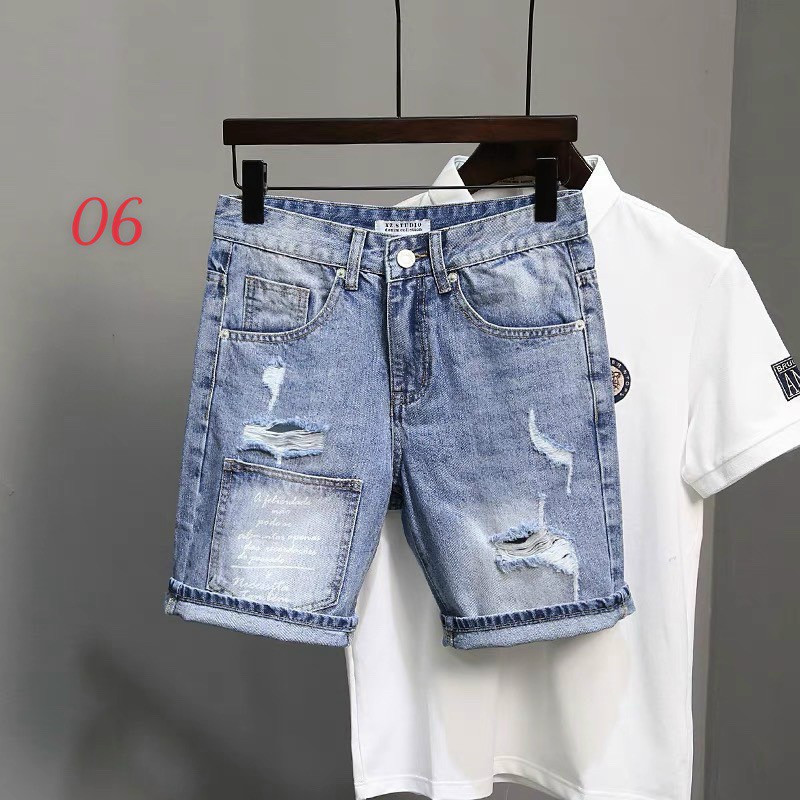 [Hoàn Tiền 15%] Quần short jean nam xanh cao cấp - Quần short jean nam phong cách Hàn Quốc - Chất liệu Denim, không bay màu, quần co dãn tốt, thiết kế trẻ trung (Full team mác ) DIỄM NHI SHOP XSX06
