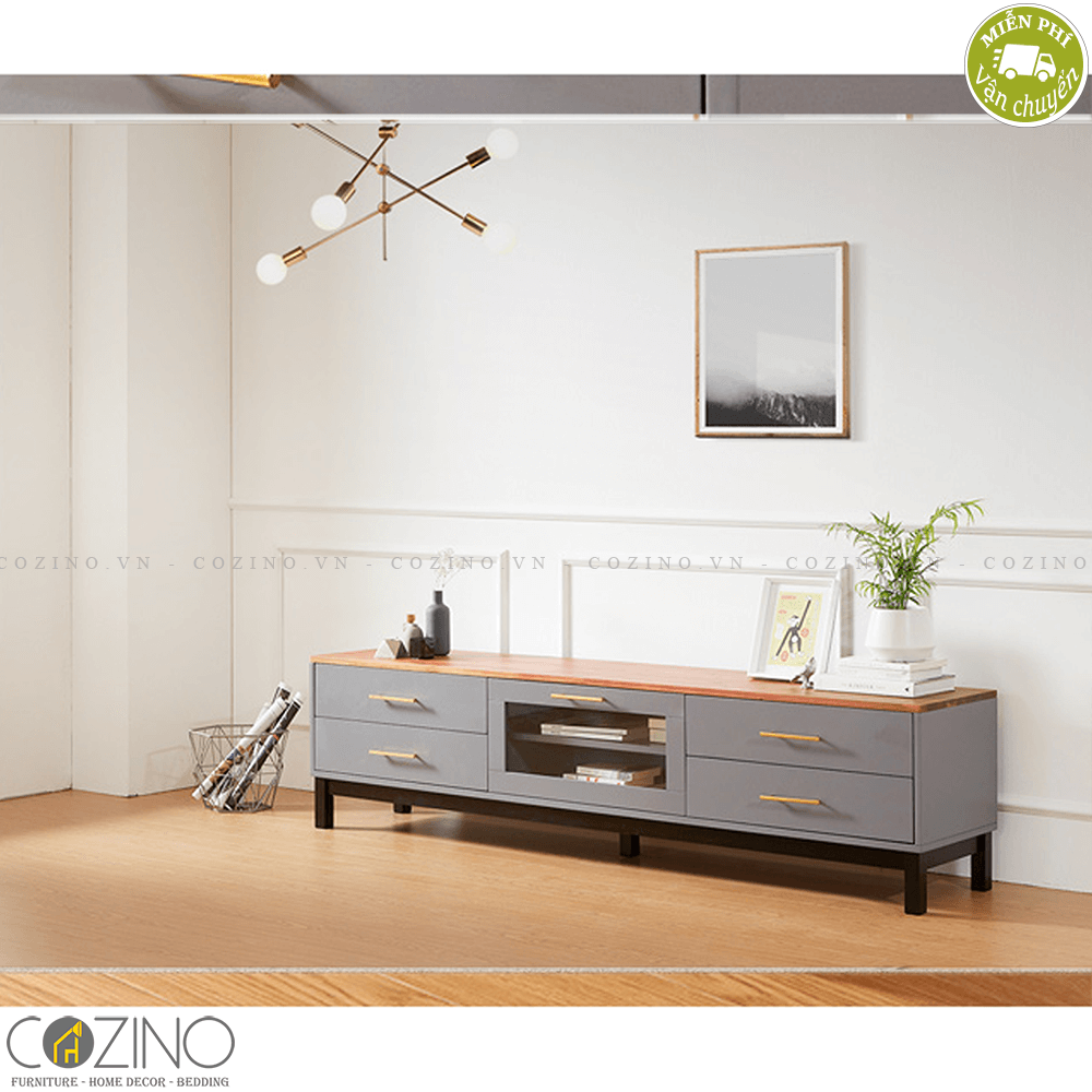 [Trả góp 0%]Tủ tivi Koibu nhỏ gỗ cao su