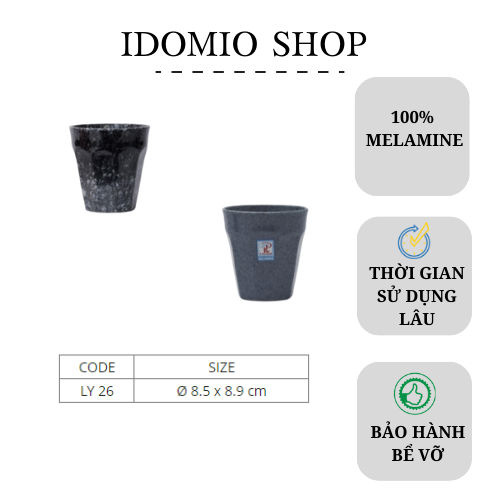 Ly Nhựa Melamine Vân Đá Xanh/Vân Đá Đen- Fataco