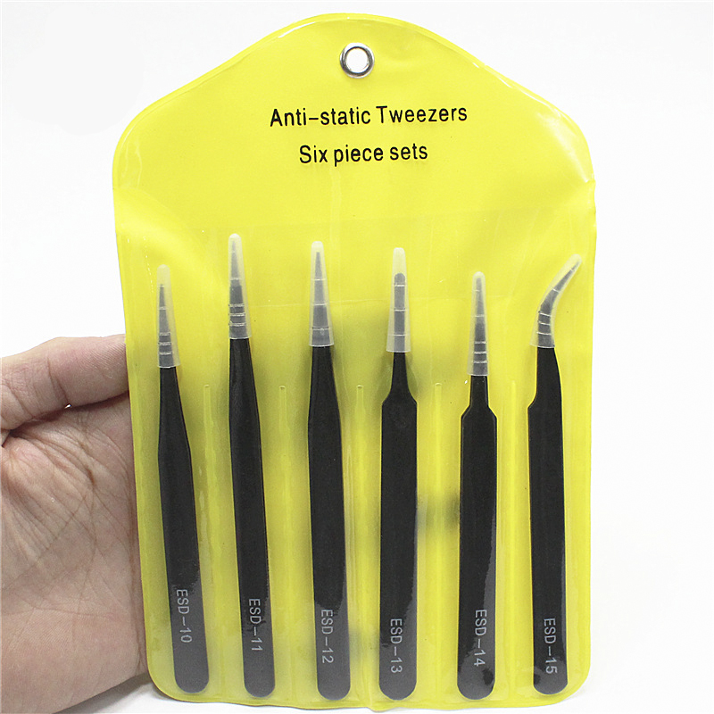 Bộ 6 Nhíp ESD đủ SIZE Tĩnh điện Chống nóng, Sửa chữa Điện Tử, Gắp Đá Nails