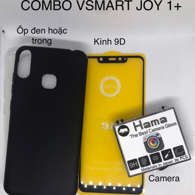 Combo phụ kiện Vsmart Joy 1+ (1 plus) - ốp lưng, kính full, camera
