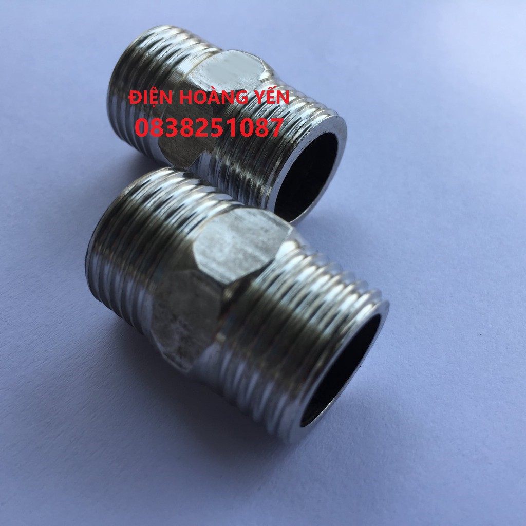 Bộ 2 đầu nối 2 đầu ren ngoài inox phi 21