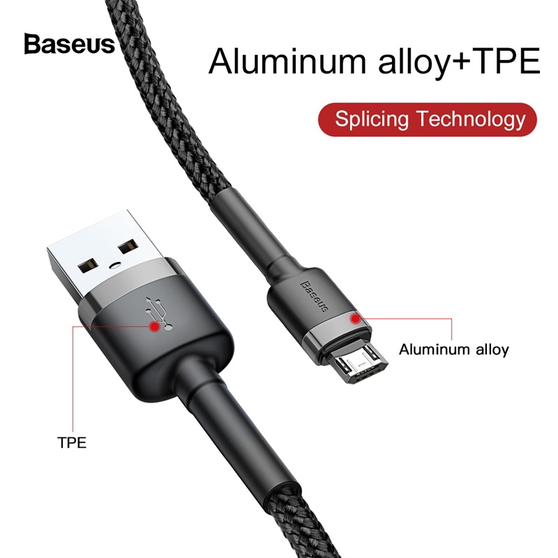Cáp siêu bền cho điện thoại chân MicroUSB cắm 2 mặt - Baseus Cafule