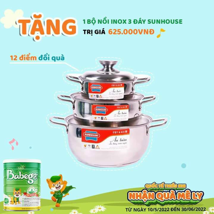 COMBO 4 LON SỮA CHÙM NGÂY BABEGO 0-12 THÁNG 800 GRAM