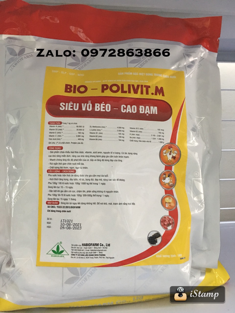 Siêu vỗ béo gà, vịt (Bio - polivit) 1kg/gói