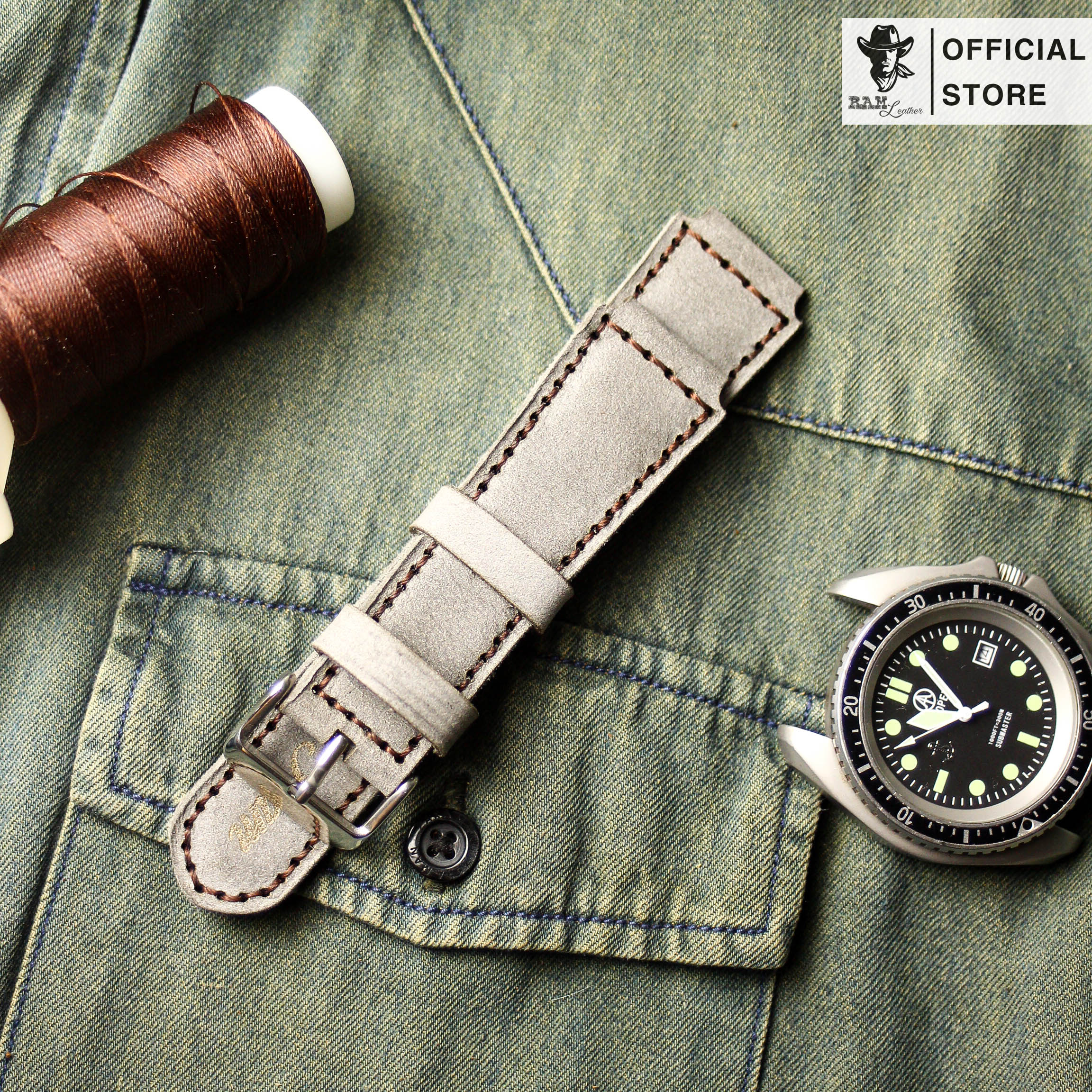WATCH STRAPS DOUBLE COW LEATHER REAL