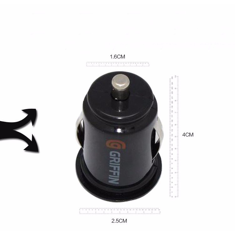 [HCM]Cốc sạc xe hơi GRIFFIN 2 cổng USB