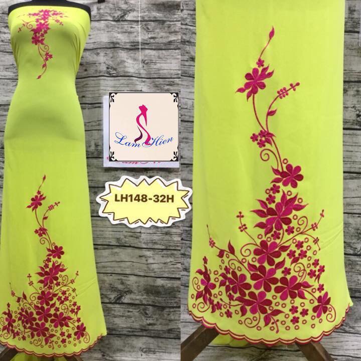 Vải may áo dài thêu rude tà LH148