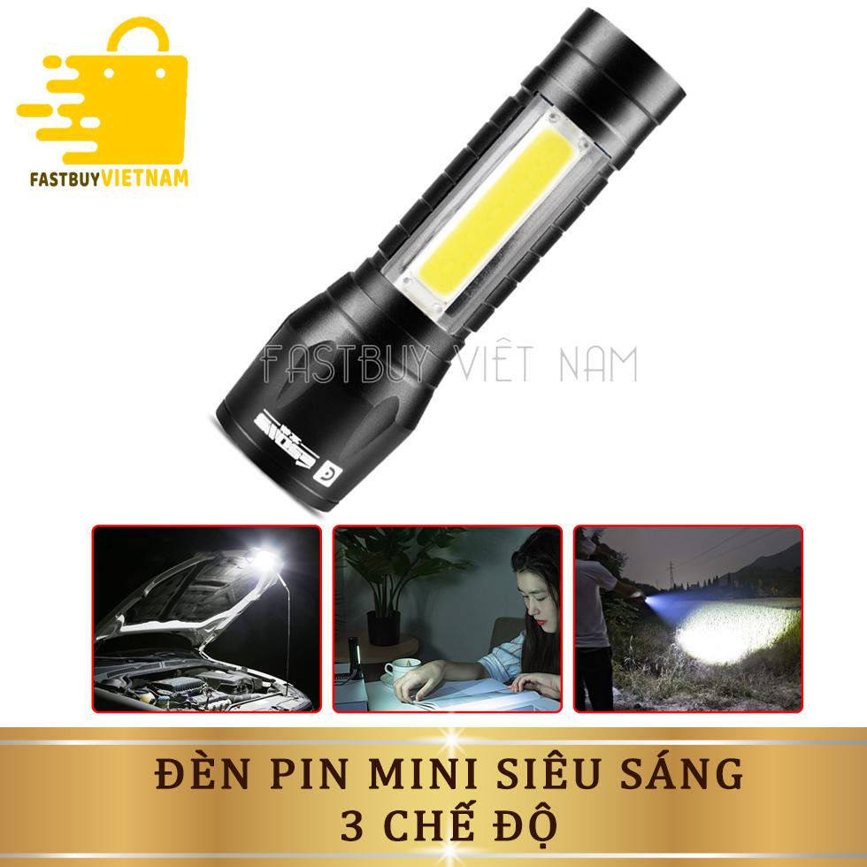 Đèn Pin Siêu Sáng T1 Mini Sạc Điện 3 Chế Độ, Chiếu Xa 1000m - Bộ Sản Phẩm Gồm 1 Đèn Pin Led Mini Cầm Tay , 1 Pin Sạc, 1 Bộ Sạc, 1 Dụng Cụ Xài Pin AAA, 1 Đồ Bảo Vệ Pin, 1 Hộp Đựng