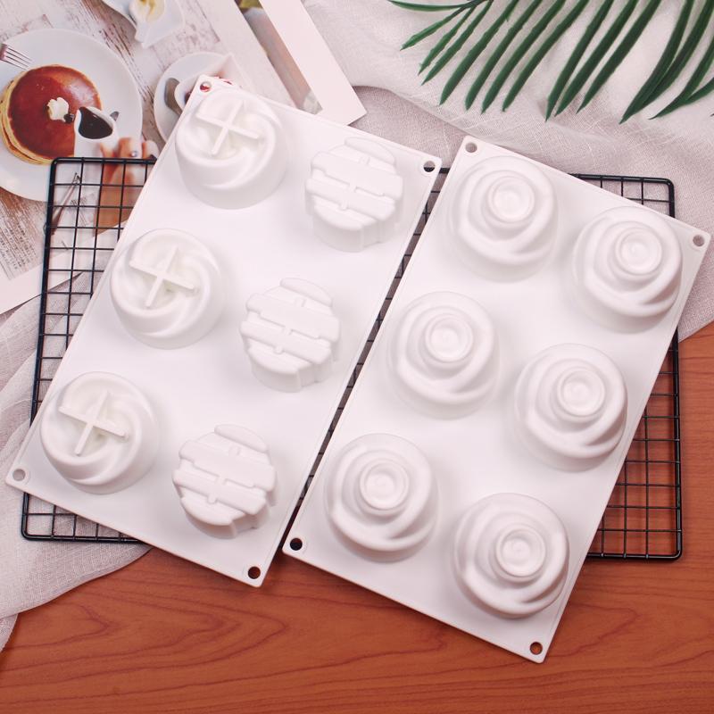 3D Lập Thể Phun Cát Hoa Hồng Hình Bánh Mousse Khuôn Silicon Kiểu Pháp Món Tráng Miệng Bánh Silicone Cao Su Bộ Tạo Khuôn Hình Bánh Mousse Khuôn