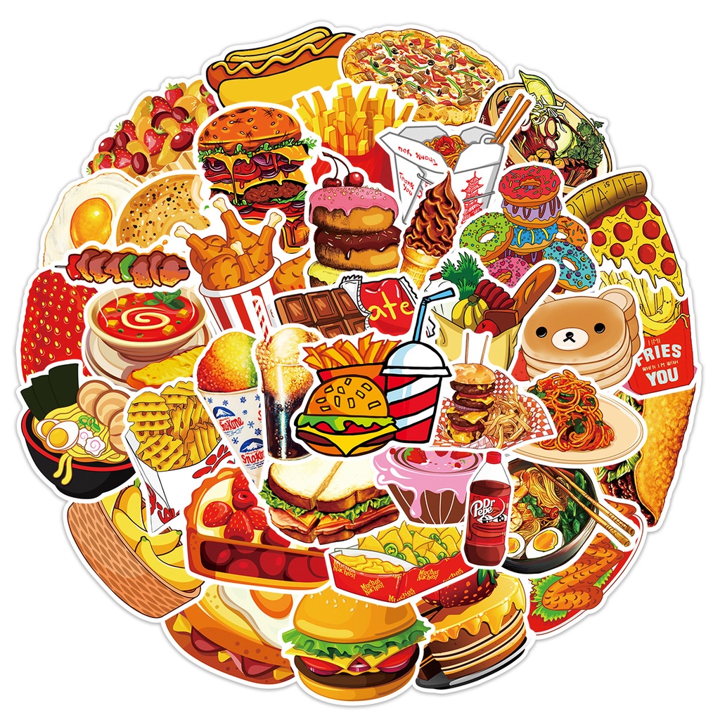 [50 Hình] Hình dán sticker đồ ăn, trà sữa dễ thương