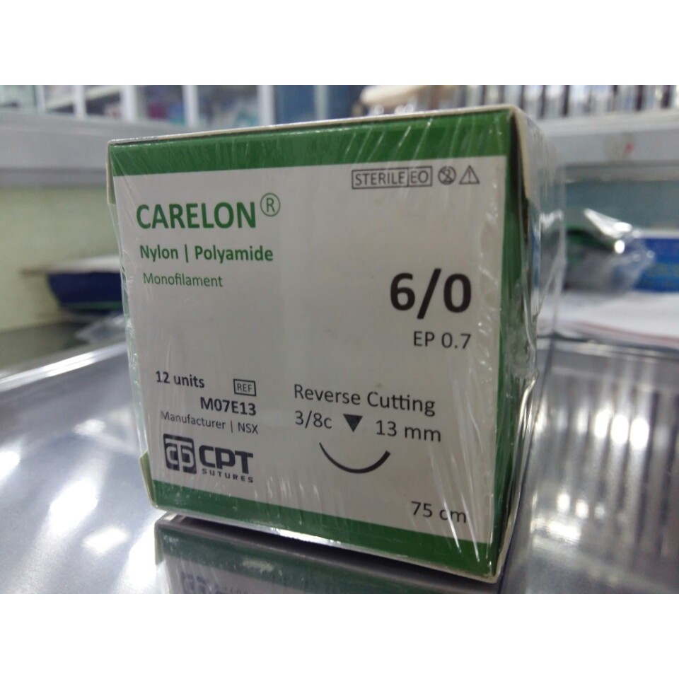 Chỉ thẩm mỹ-chỉ phẫu thuật nylon 6/0- 12 tép/hộp