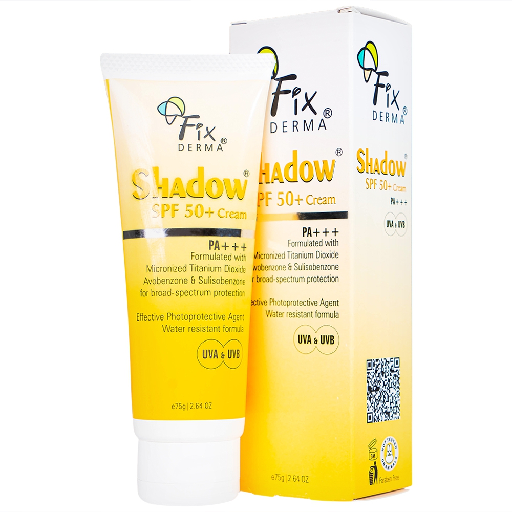 Kem Chống Nắng FIXDERMA Shadow SPF 50+, PA+++ Cream Giúp Bảo Vệ Phù Hợp Mọi Loại Da 75g