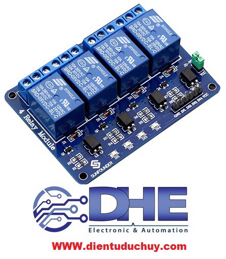 MODULE 4 RELAY - 12VDC - OPTO CÁCH LY