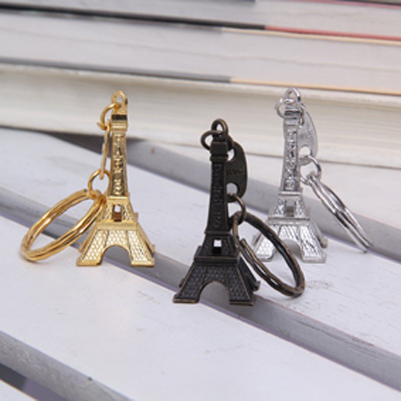 Móc Khóa Tháp Eiffel Kiểu Pháp Lãng Mạng ( Hợp Kim Kẽm Mạ Điện)