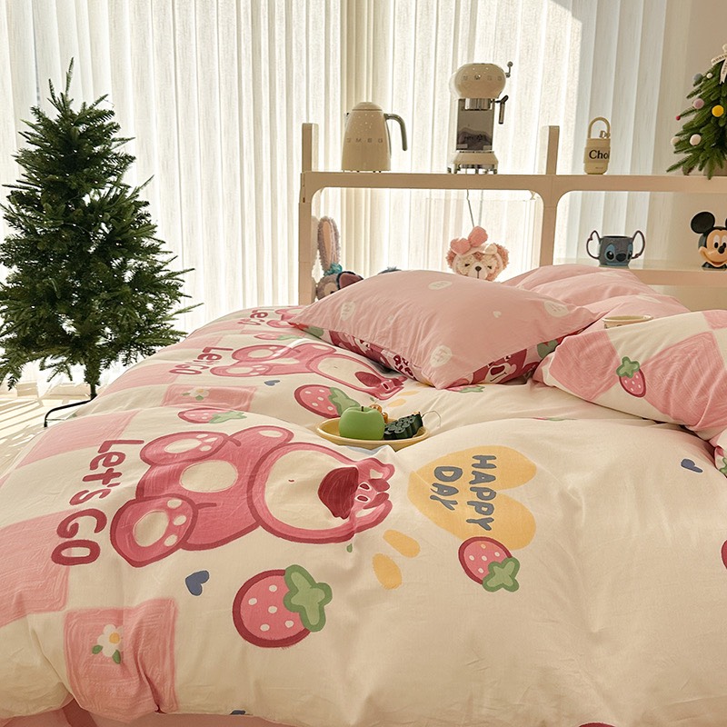 Set chăn ga gối cotton poly - Mẫu Gấu Bigboi