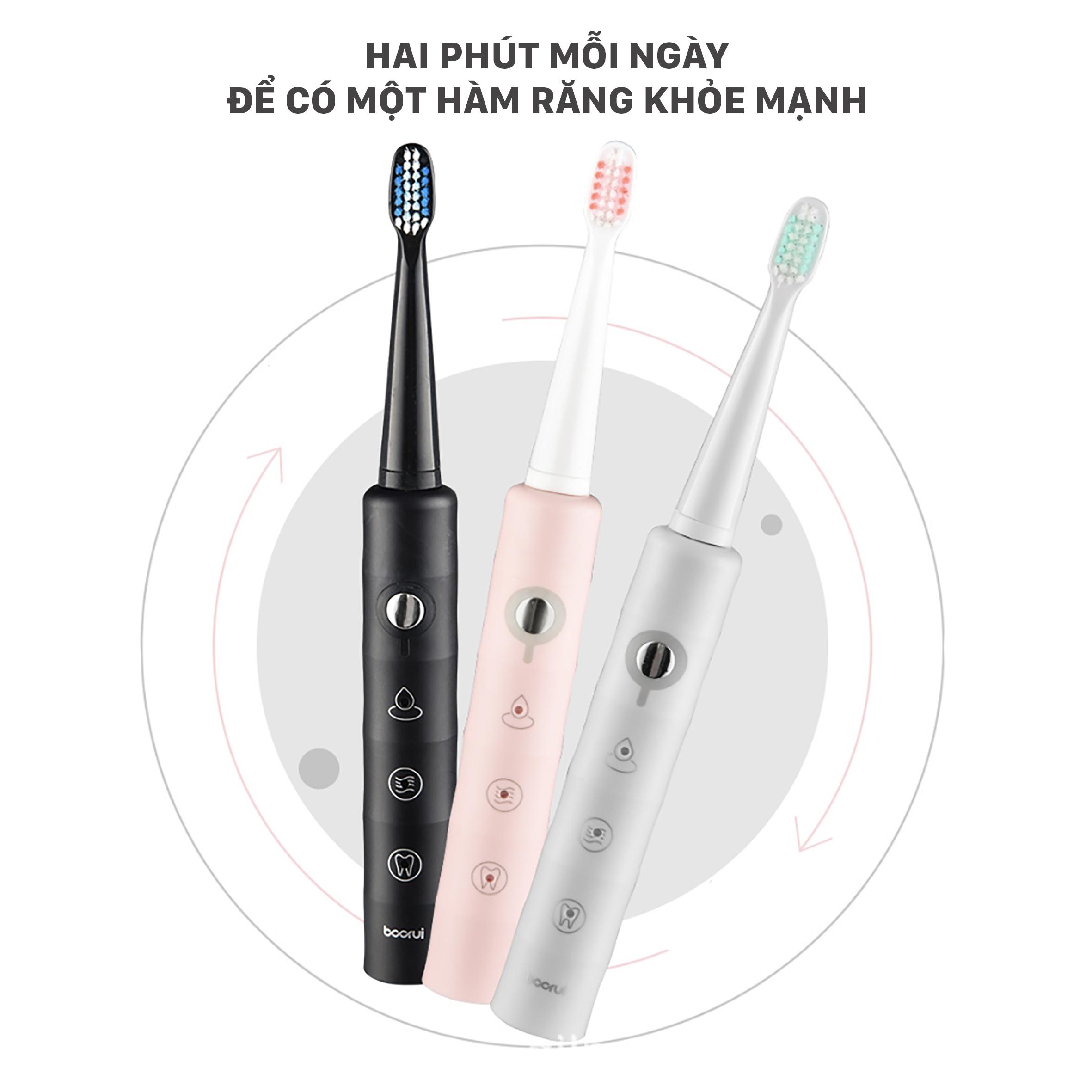 Bàn Chải Điện Sonic Boorui ( Tặng Kèm 3 Đầu Bàn Chải)