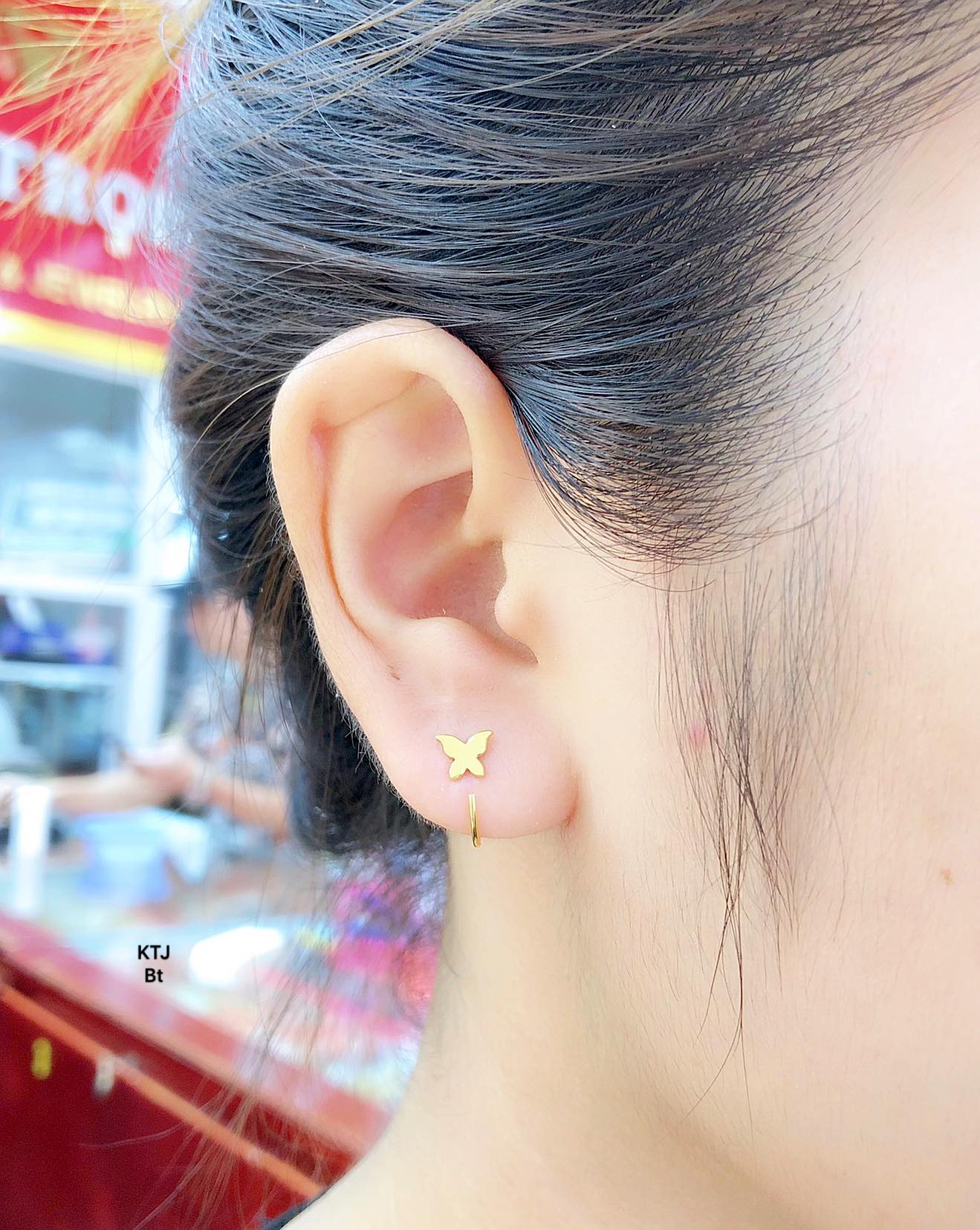 Bông tai vàng 10k bướm BTV76