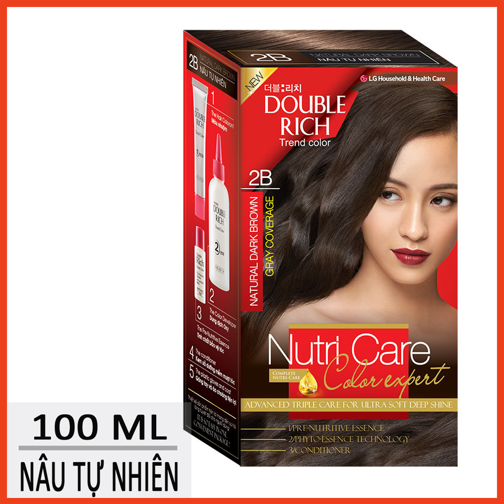 [HCM]Thuốc Nhuộm Tóc Double Rich 2B Nâu tự nhiên