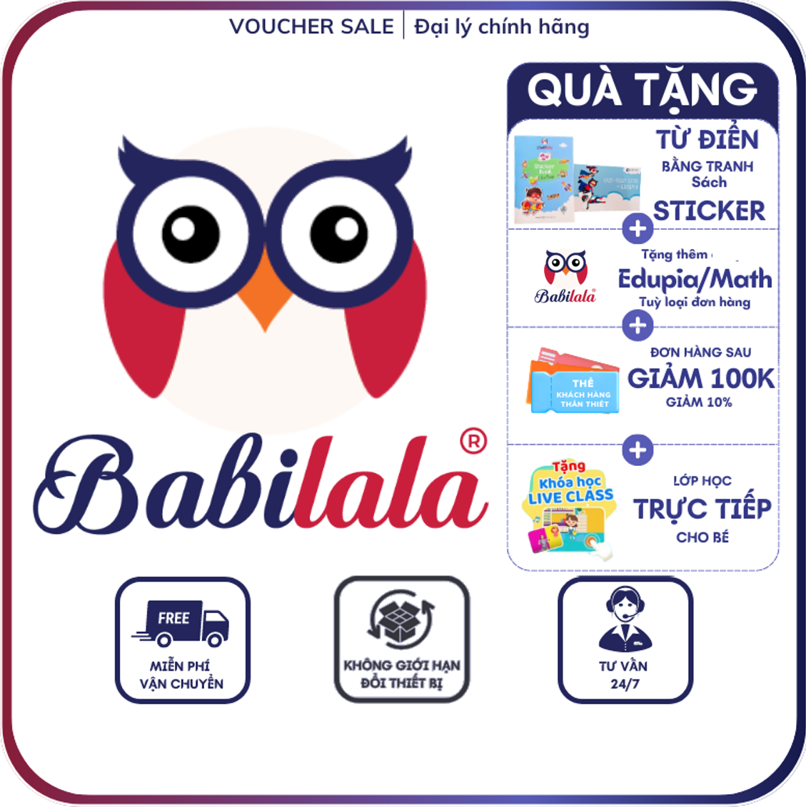 Babilala Tiếng Anh chất lượng cao cho trẻ 3-8 tuổi (1 năm, trọn đời)