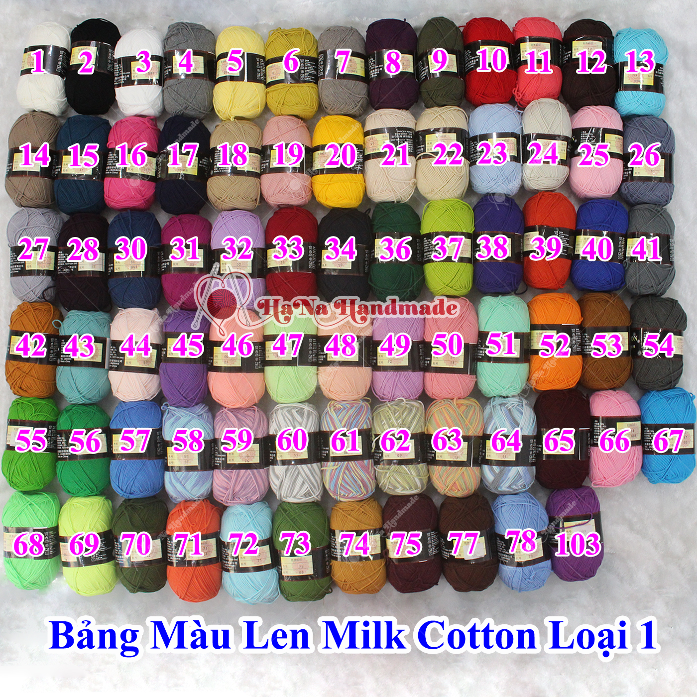 Len Milk Cotton Loại 1 (44k/cuộn/125g)