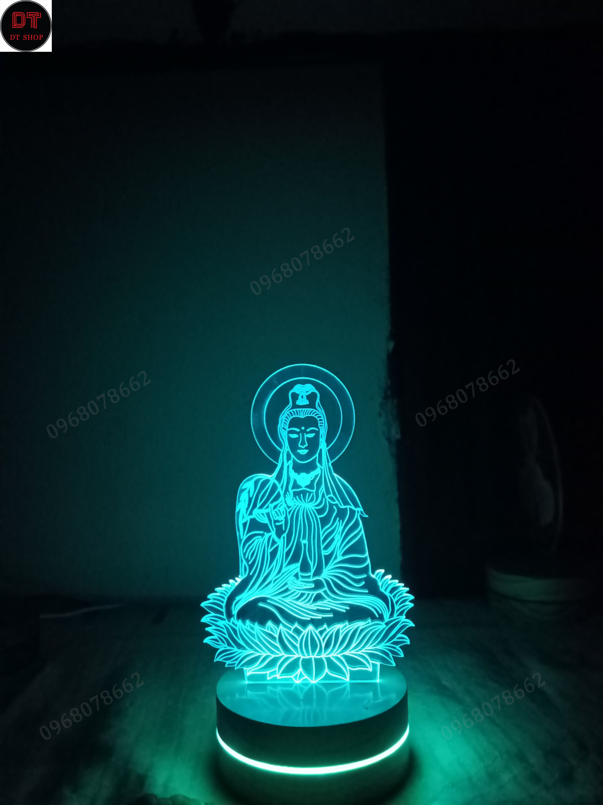 Đèn 3D hình Phật Quan Âm