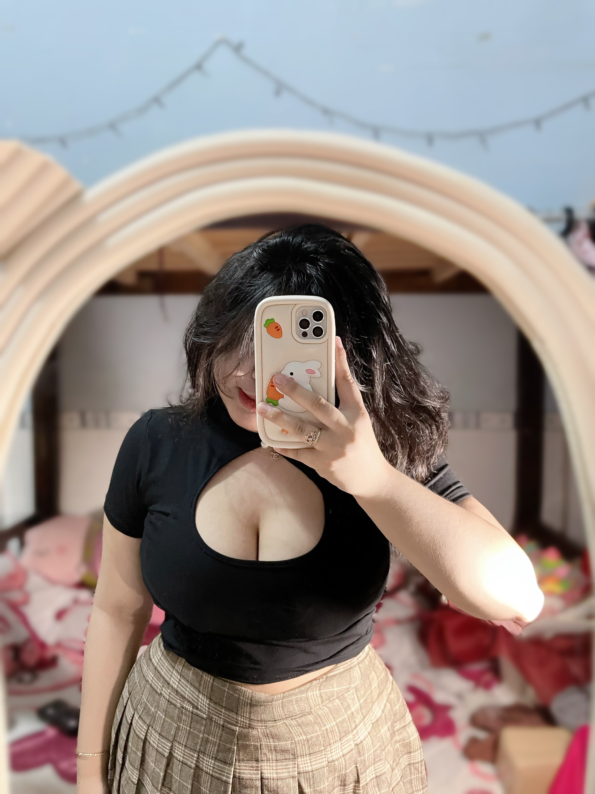 Áo thun khoét ngực giọt nước nữ bigsize