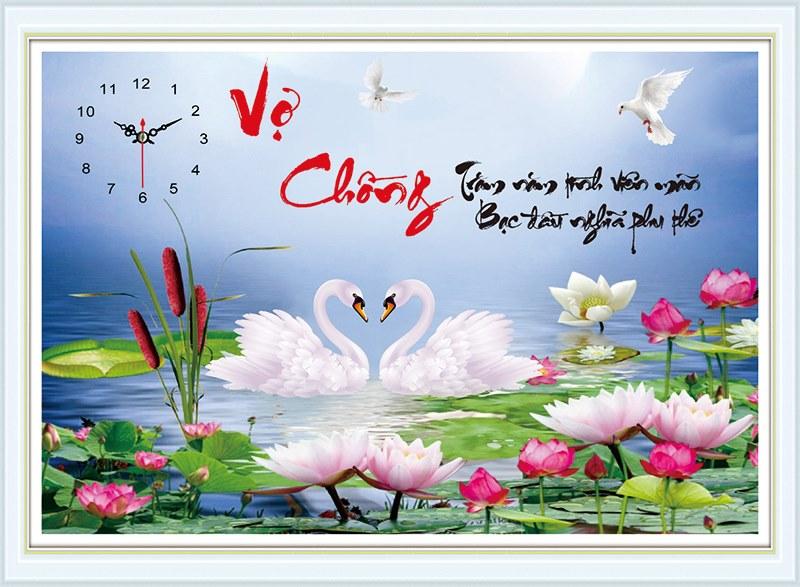 Tranh đính đá vợ chồng vs141 kích thước 75x53cm