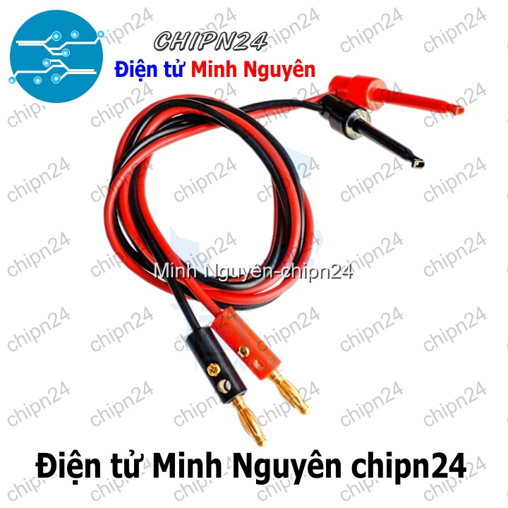 [1 cặp] (P247) Dây Chuối Móc - Dây Đầu Jack chuối 4mm và Kẹp Móc - HH002784