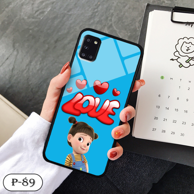Ốp lưng kính 3D cute Samsung A31