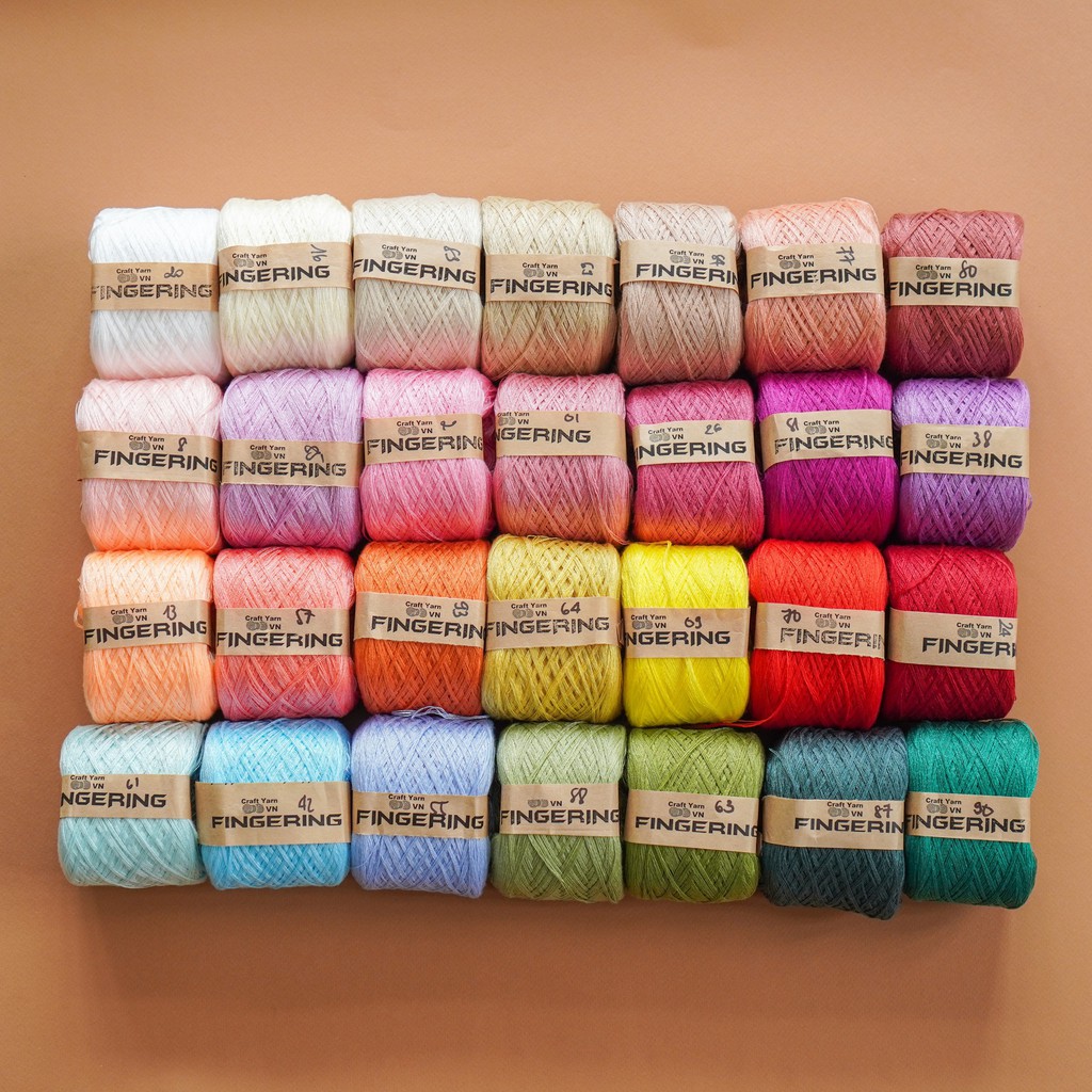 Fingering Cotton Yarn 100Gr (Code 55 to 95)