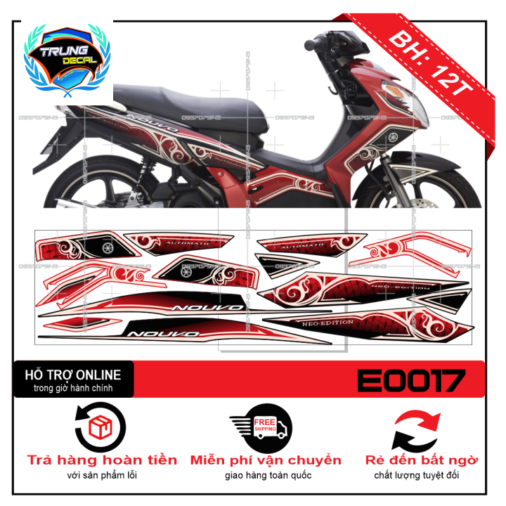 Tem rời xe NOUVO 2,3 ZIN ĐỎ ĐEN
