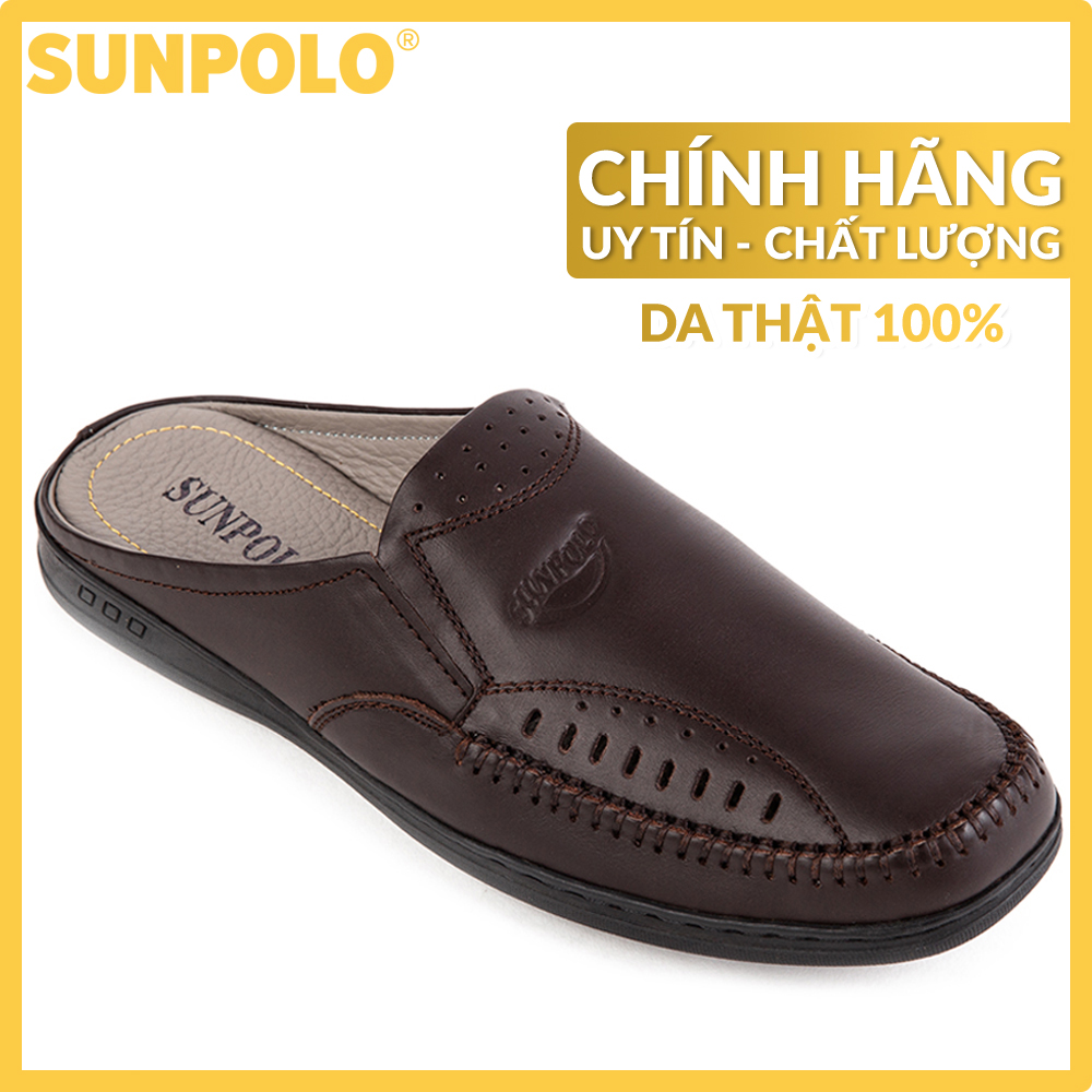 Men leather sapo shoes SUNPOLO SPO196 (Brown)
