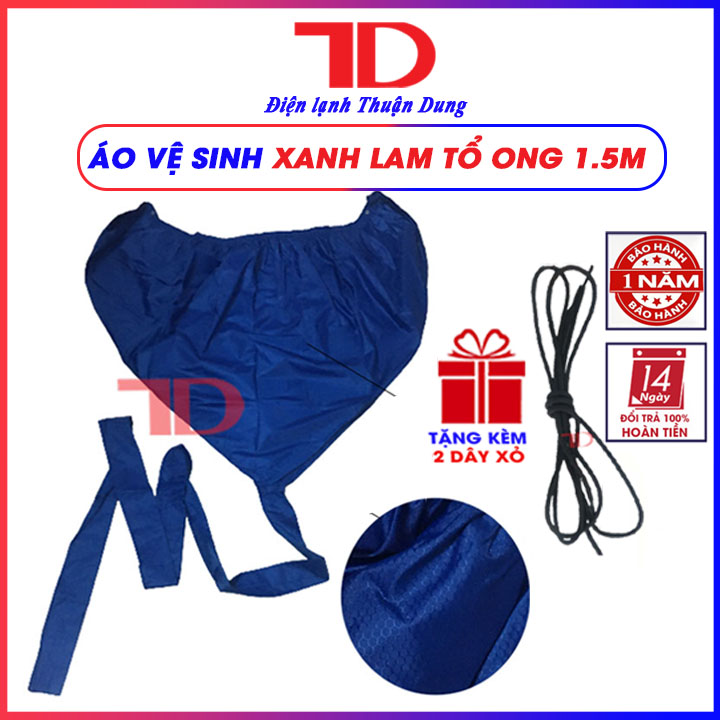 Áo vệ sinh máy lạnh cao cấp vải tổ ong dùng cho loại máy từ 1HP đến 1.5HP, túi vệ sinh máy lạnh 1.5m TẶNG KÈM DÂY XỎ - Điện Lạnh Thuận Dung