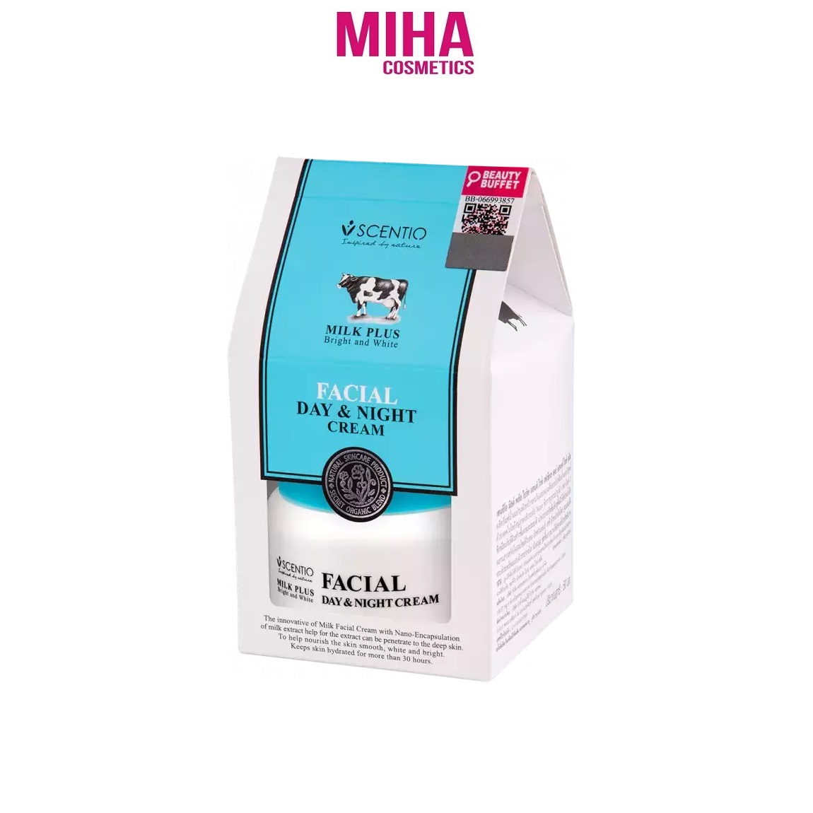 Kem Dưỡng Trắng Da Mặt Ngày Và Đêm Beauty Buffet Scentio Milk Plus Facial Day & Night Cream 50ml Thái Lan