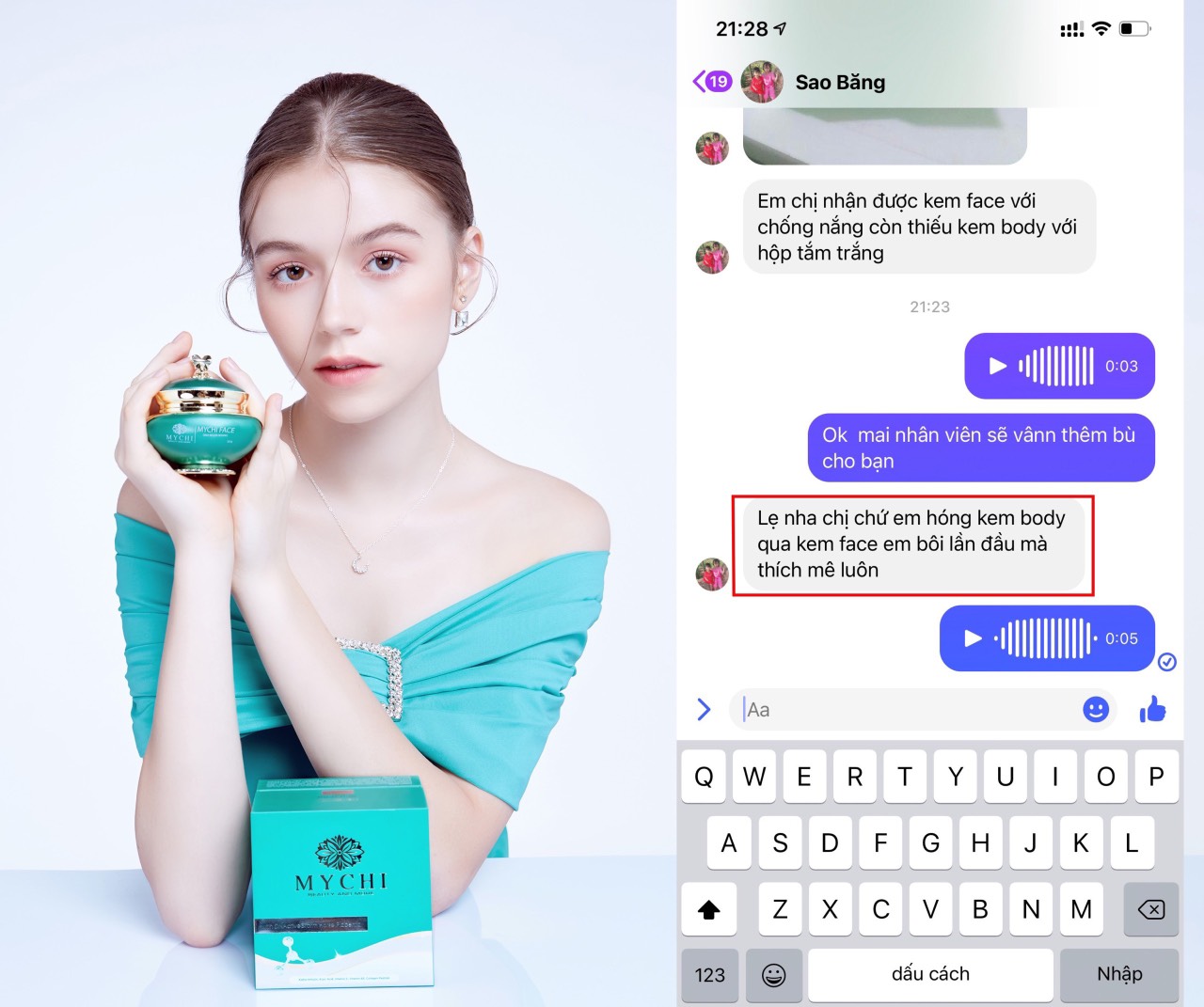 (Tặng tẩy da chết Mychi) Kem face Mychi - Kem dưỡng da mặt Mychi face