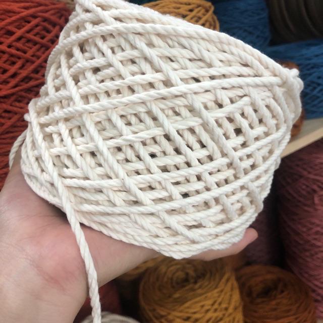 Dây thừng cotton màu size 3mm thắt macrame, trang trí, decor