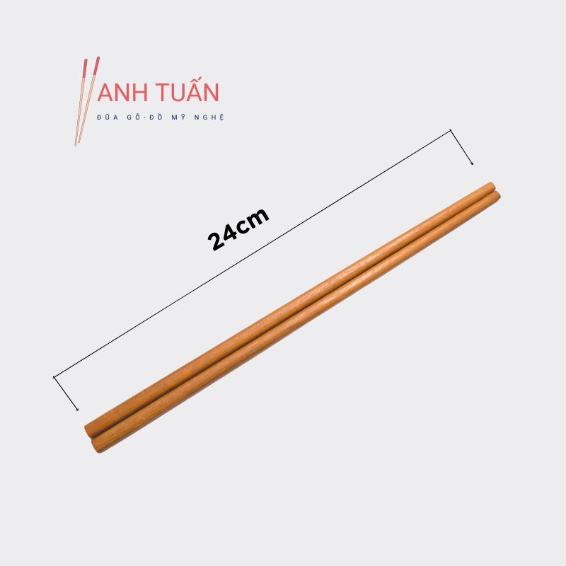 [Giá tận xưởng] Bộ 50 đôi đũa ăn cơm gỗ CÀ CHÍ, đũa đẹp tự nhiên, không cong vênh, chống trơn tuột, chống mốc, kháng khuẩn