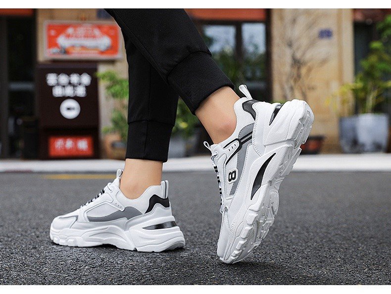 Giày thể thao sneaker nam Viền Số 8 Phản Quang