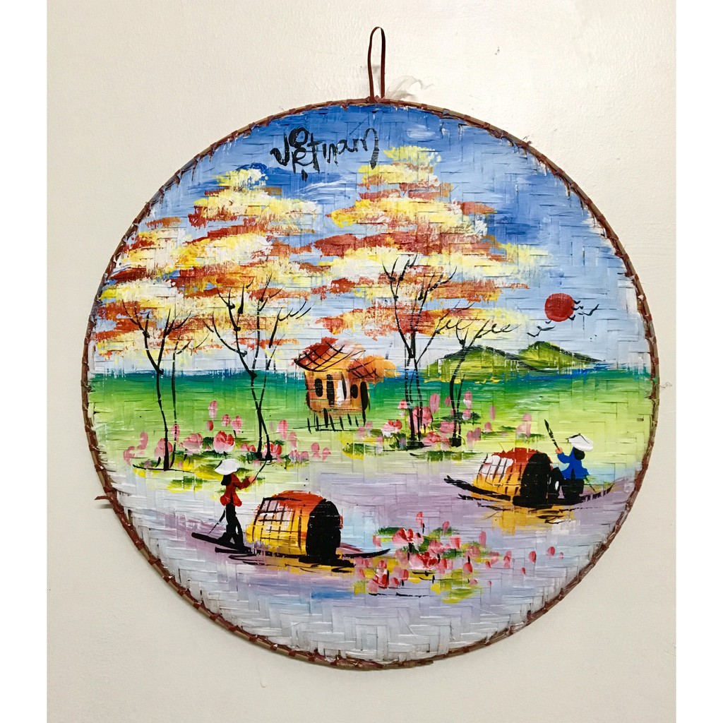 Mẹt tre vẽ phong cảnh, trang trí - giao ngẫu nhiên