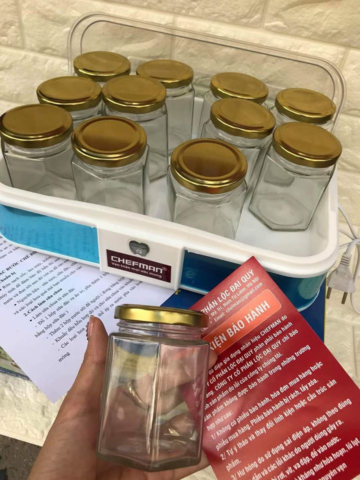 Máy làm sữa chua Chefman 12 cốc thủy tinh